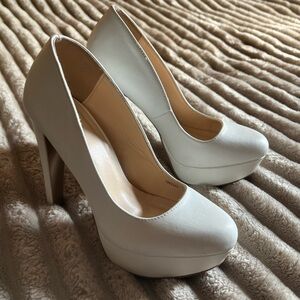 Elegant White Platform Heels